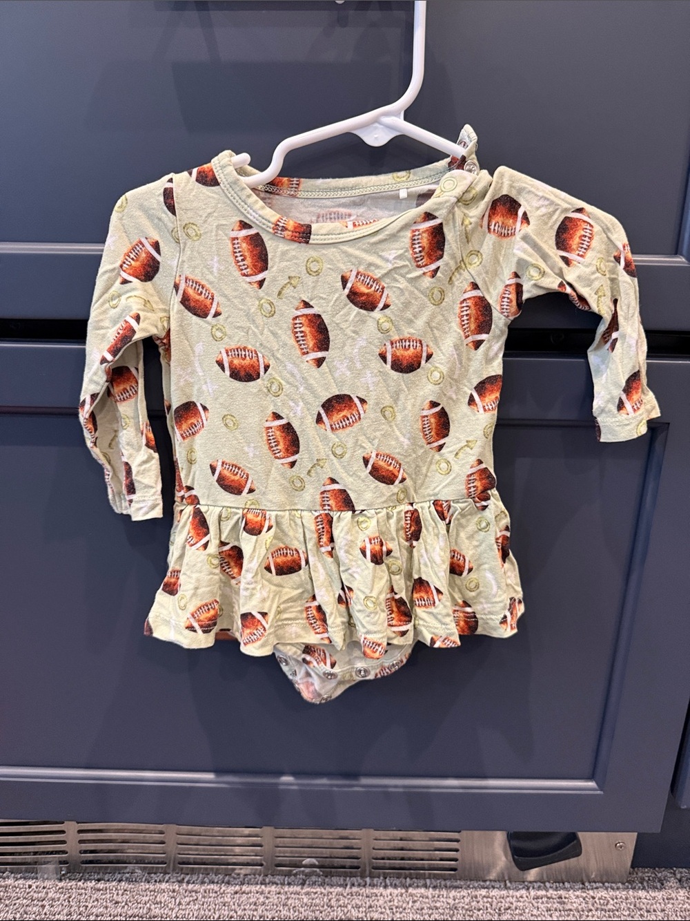 Gigi and Max bamboo Football onesie dress
